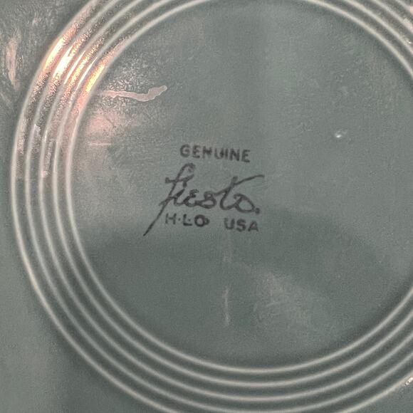 Vintage Fiesta 14" Turquoise Blue CeramicChop Plate Platter - Picture 3 of 5